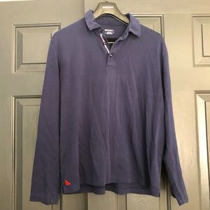 Untuckit Long Sleeve Quarter Button Up Shirt Size Medium 100% Cotton Navy Blue